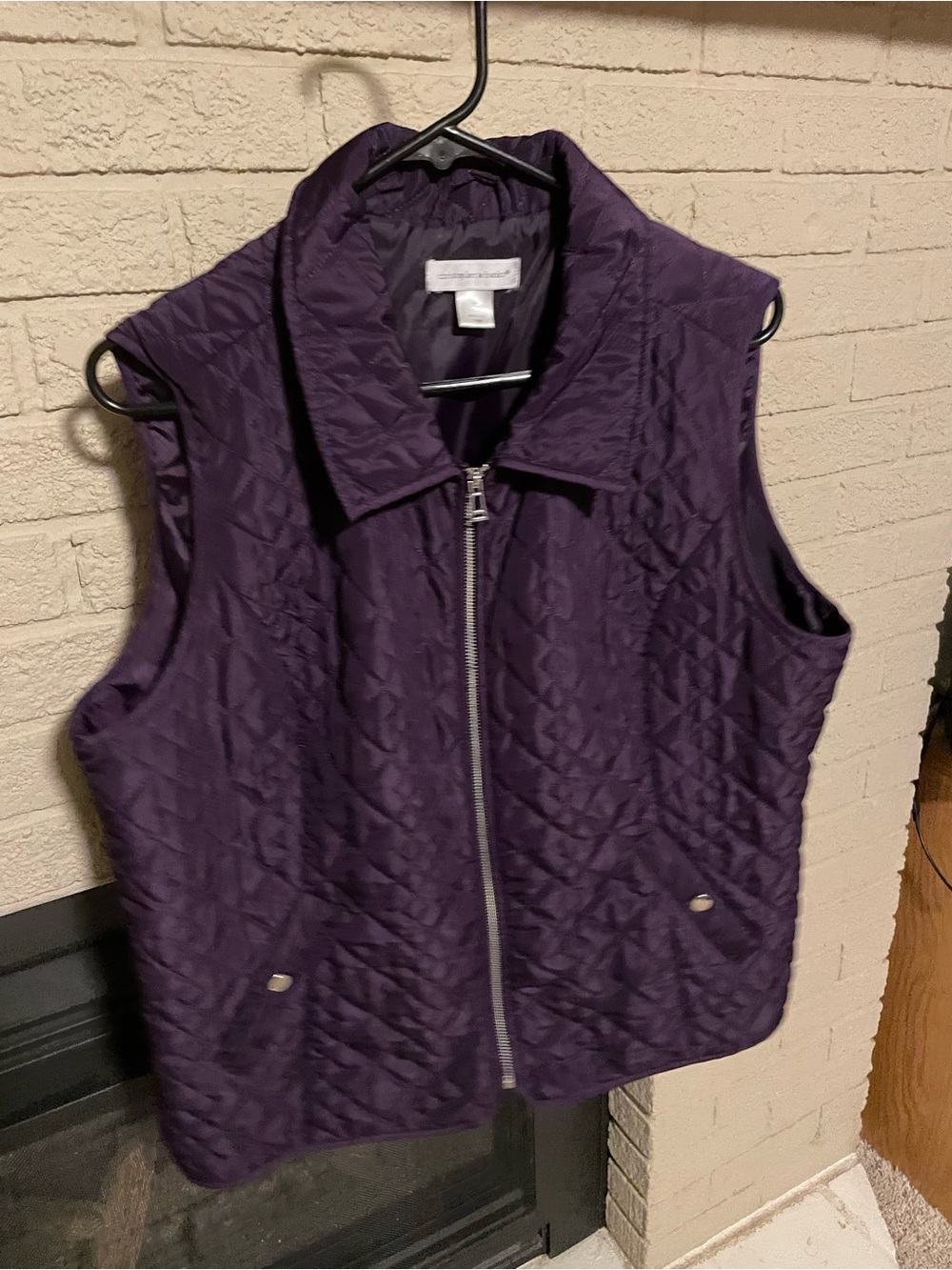 Christopher & Banks zip up vest, purple, XL